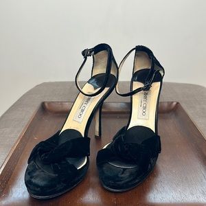 Jimmy Choo Black Velvet Stilettos Size 39